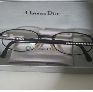 Dior Black Glasses with Crystal Detailing